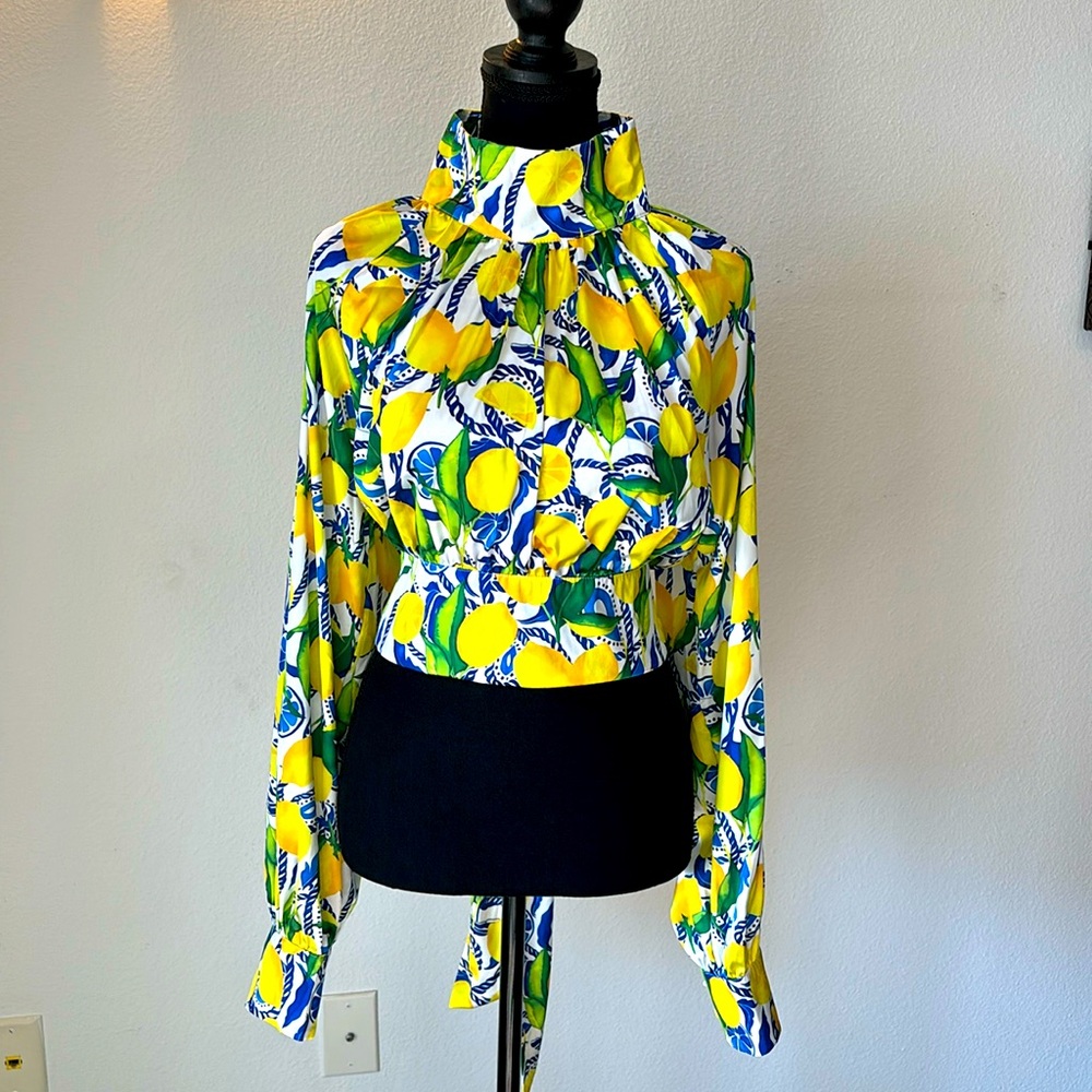 NWT: Fresh Squeezed! Backless Satin Blouse, Size XL